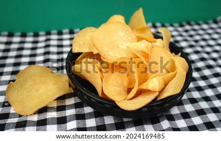 Picture of Fried Cassava Chips in a Bowl. Homemade Delicious and Healthy Snacks