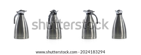 Stainless steel kettle isolated on white