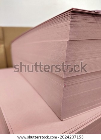 A stack of blank offset paper is ready to print 
