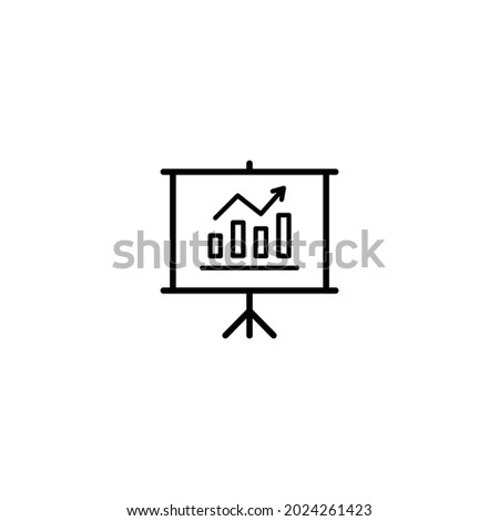 Presentation billboard sign icon, graph icon vector for web site Computer and mobile app