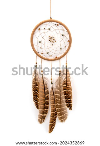 Native American Dreamcatcher Photo isolated on white Royalty-Free Stock Photo #2024352869