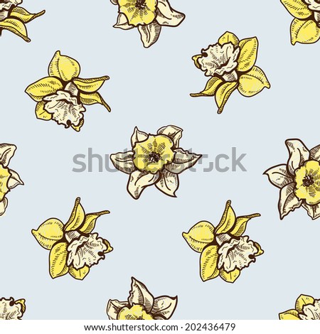 Seamless flowers pattern. Nature background concept. Sketch element for nature spring design.