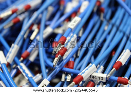Single core cables with pre-insulated ferrule and label Royalty-Free Stock Photo #2024406545