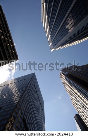 Looking up at Manhattan Office Buildings