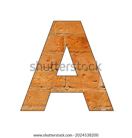 Letter A of the alphabet - Background of brick wall texture