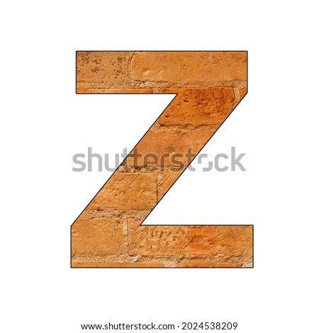 Letter Z of the alphabet - Background of brick wall texture