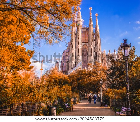 Basilica of the Sagrada Familia in Barcelona, ​​Spain. Royalty-Free Stock Photo #2024563775