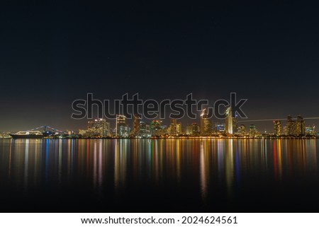 San Diego skyline at night from Coronado.
