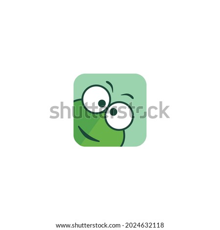 frog head smile vector logo or mascot frog illustration cartoon template
