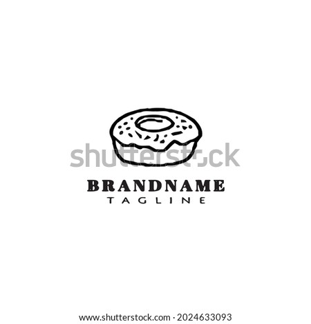donuts logo cartoon design icon modern vector cute