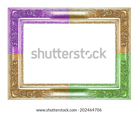 Frame color wood frame three colors isolated on a white background.