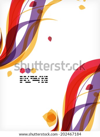 Colorful vector floral design templates with copy space. Nature backgrounds, eco business presentations presenBrochure or book cover designs