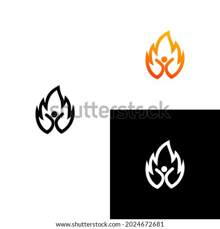 people fire logo creative unique