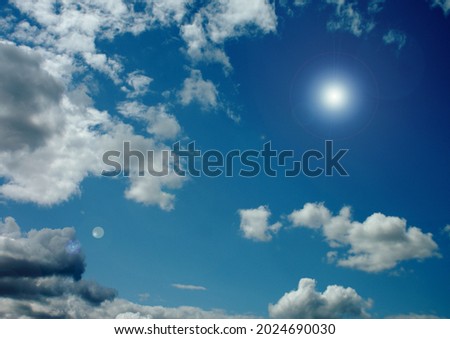 white air clouds in the blue sky