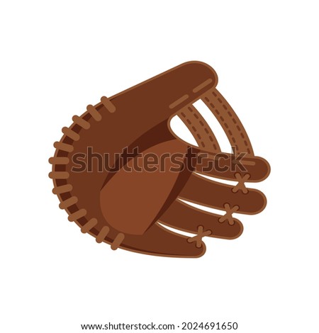 Isometric sport baseball composition with isolated image of glove vector illustration