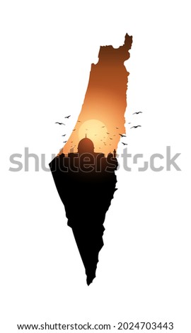 Vector map of palestine. Vector illustration Royalty-Free Stock Photo #2024703443