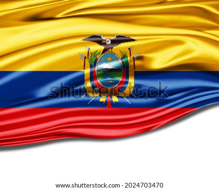 
Ecuador flag of silk-3D illustration 