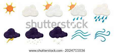 Weather concept, weather changes made from plasticine 
