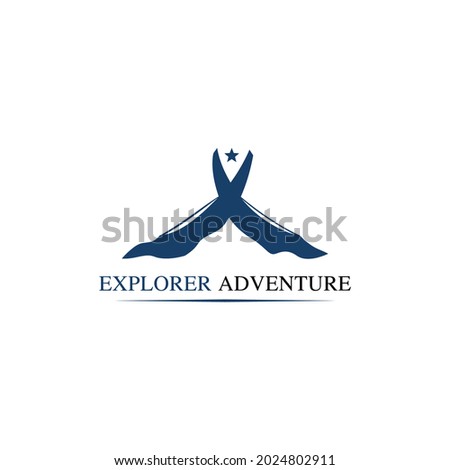 Explorer adventure logo. initial letter X logo concept with tent icon for camping