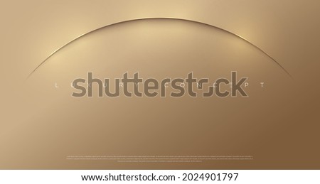 Vector abstract golden luxury backgrounds with light effected geometric graphic elements, cuts, stripes, lines, rounds for poster, flyer, digital board and concept design. Royalty-Free Stock Photo #2024901797