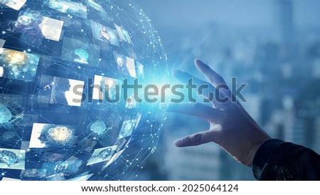 Digital contents concept. Social networking service. Streaming video. NFT. Non-fungible token. Royalty-Free Stock Photo #2025064124