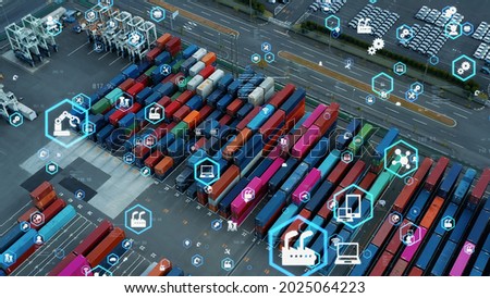 Smart logistics concept. Communication network. Digital transformation. Royalty-Free Stock Photo #2025064223
