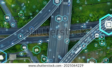 Transportation and technology concept. ITS (Intelligent Transport Systems). Mobility as a service. Royalty-Free Stock Photo #2025064229
