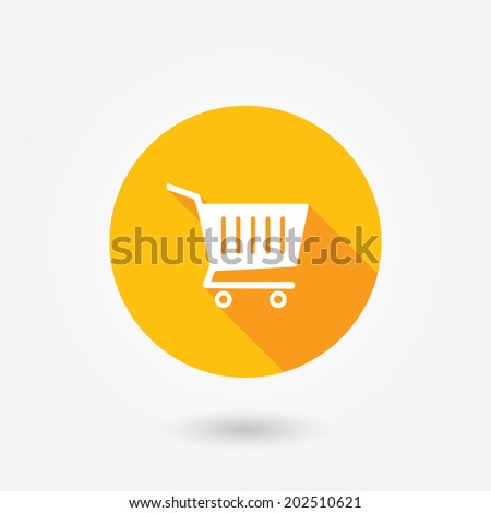 Vector shopping cart flat icon. Add to cart. Buy. Purchase. Ecommerce. Shopping. Cart shop empty icon, add, buy vector button design, clipart illustration