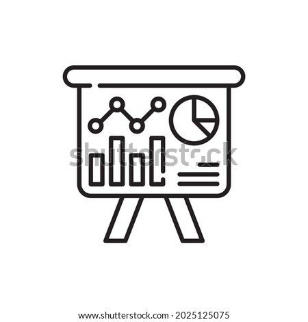 business graph vector outline icon style illustration. EPS 10 File