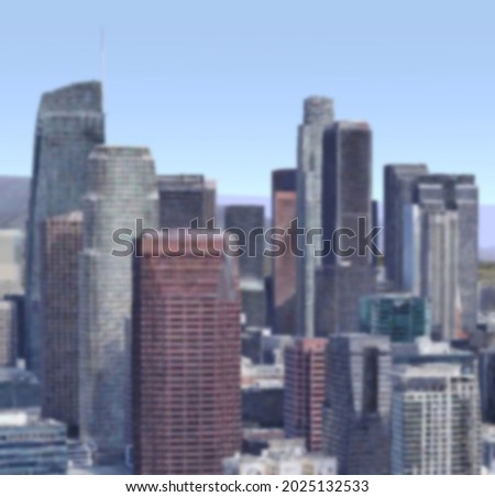 Los Angeles City, California USA, defocused blurred view of skyscraper as background, high resolution picture.