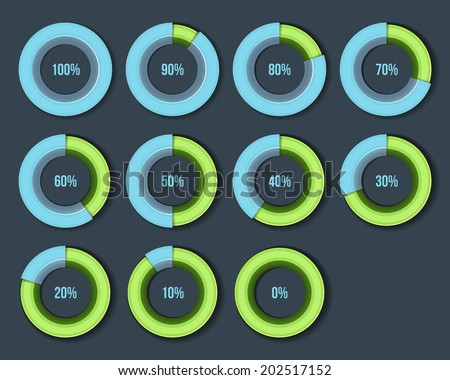 Percentage Diagram Presentation Design Elements. Vector illustration