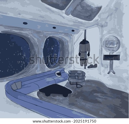 where the world goes to live to another planet when the Earth becomes unfit for living and this is one of the designs inside the spacecraft , interior , room 