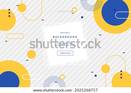 abstract background inspired by memphis style. colorful illustration with geometric shapes. flat  simple design for web page, cover, editorial, advertisement, flyer and sns. vector of eps version 10. Royalty-Free Stock Photo #2025268757