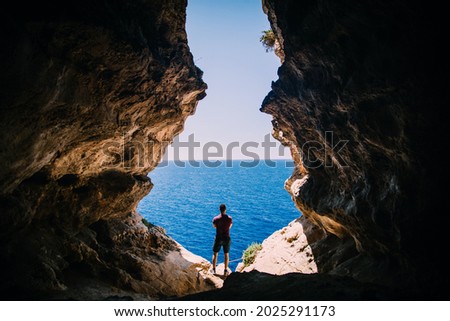 Fisherman's hidden cave in the country of Malta Royalty-Free Stock Photo #2025291173