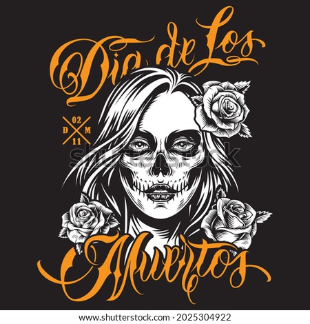 Dia de  los muertos t-shirt design, vector file.