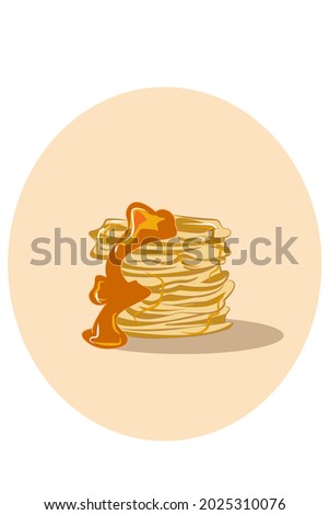 Pancake honey slice vector illustration