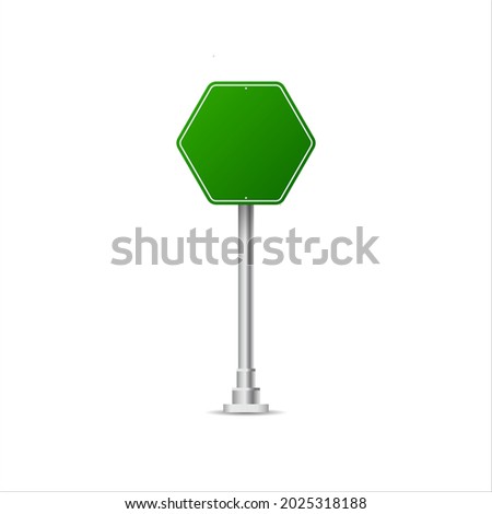 Realistic Green street and road signs. City illustration vector. Street traffic sign mockup isolated, signboard or signpost direction mock up image