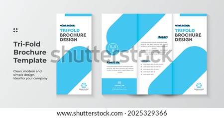 Tri-fold brochure design with a circle, corporate business template for tri-fold flyer. Layout with modern photo and abstract circle background. Creative concept folded flyer or brochure