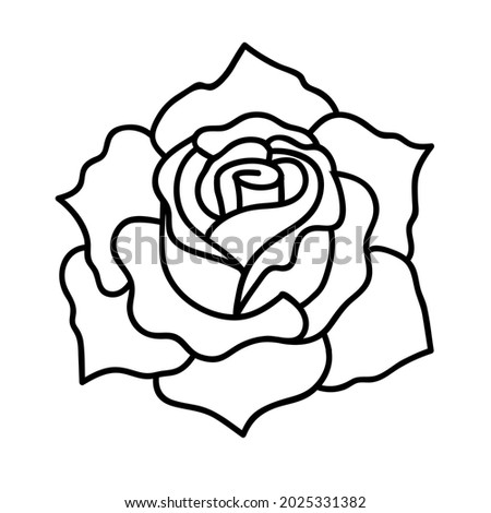 Rose flower vector icon. Vector illustration isolated on white.