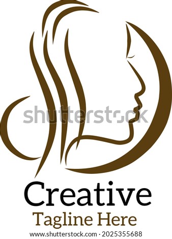 Creative logo of salon and barbershop symbol icon.