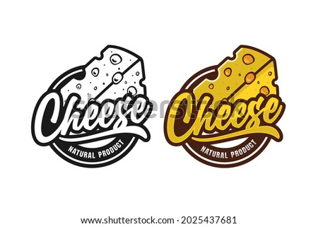 Cheese natural product design logo