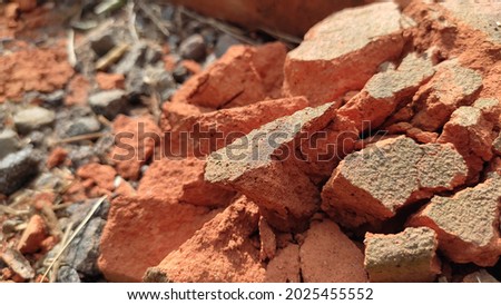 red brick shards forming cool abstract art