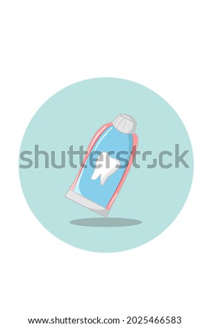 Child's toothpaste vector illustration hand drawing 