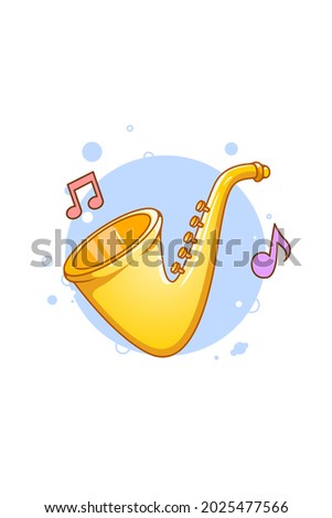 Small trumpet musical instrument cartoon illustration