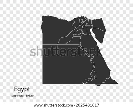 Egypt map vector, isolated on transparent background