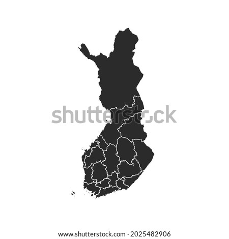 Finland map vector, dark color.isolated on transparent background. 