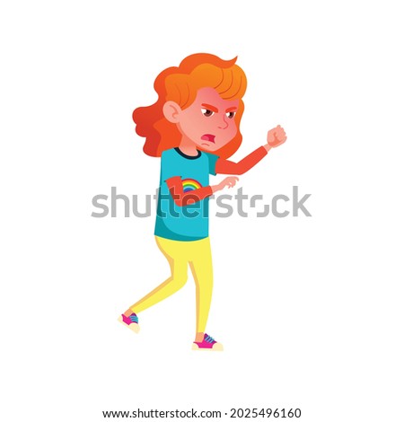 angry redhead girl fighting with brother at home cartoon vector. angry redhead girl fighting with brother at home character. isolated flat cartoon illustration Royalty-Free Stock Photo #2025496160