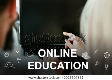 online education distant learning students laptop