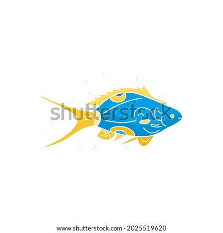  fish cartoon drawing vector illustration