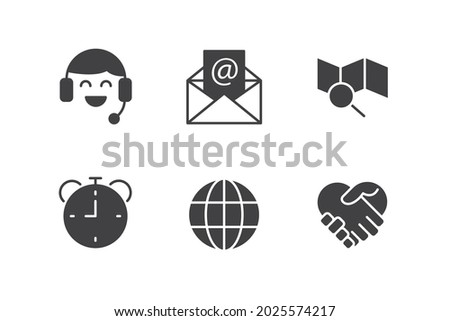 contact us set icon, isolated contact us set sign icon, vector illustration